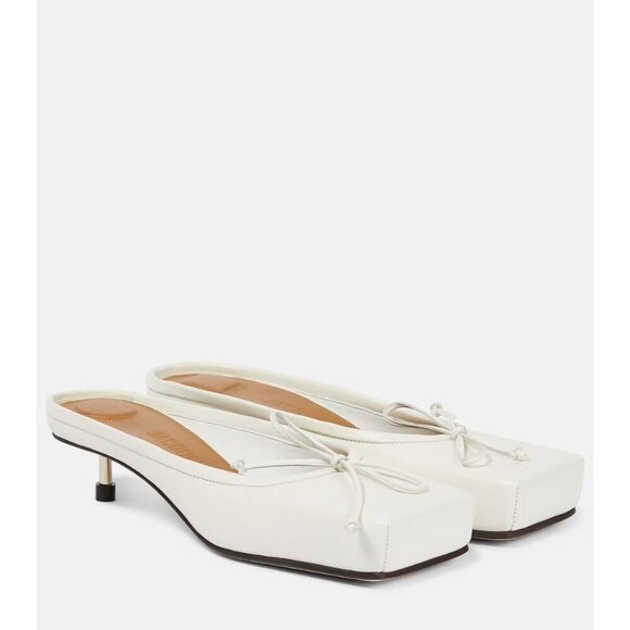 JACQUEMUS Les Mules Basses Ballet in Off White 40 With Box Womens Slides Mules - Picture 1 of 16